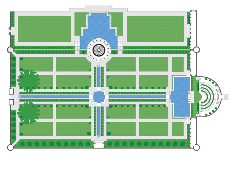 Untermyer Gardens planimetria dwg