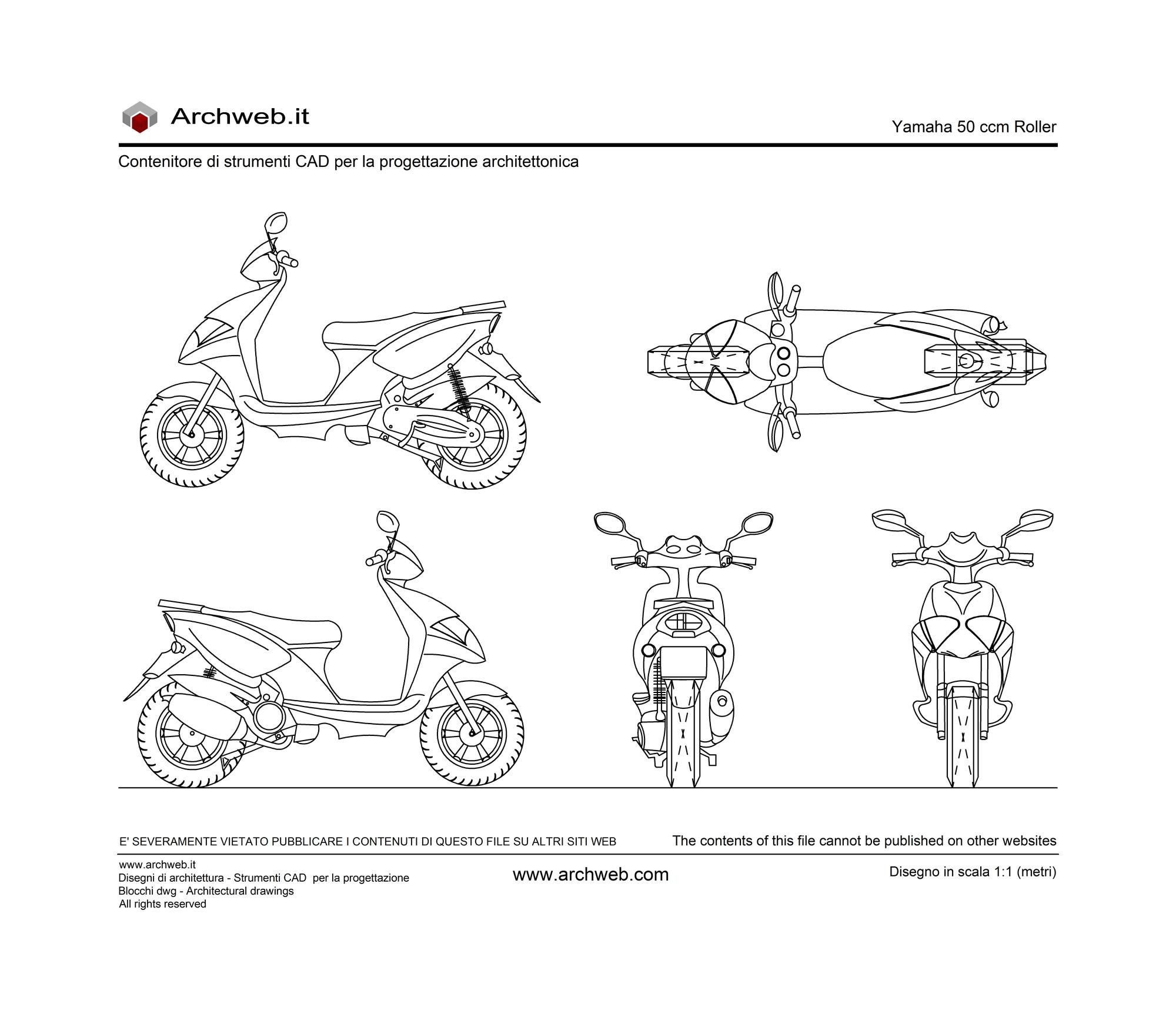 Yamaha 50ccm Roller dwg. Disegno Yamaha-50ccm-Roller