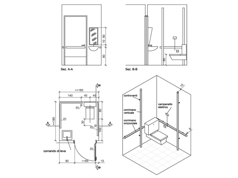 Baño para discapacitados dwg 03 - Archweb