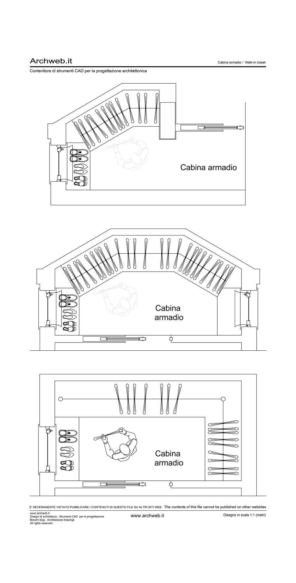 Cabina armadio pianta dwg
