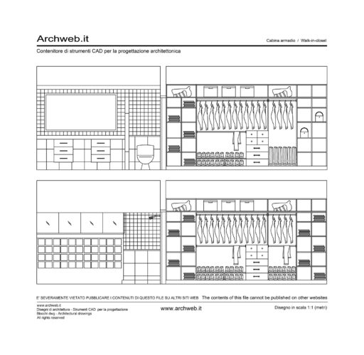 Cabina armadio prospetto 8 dwg