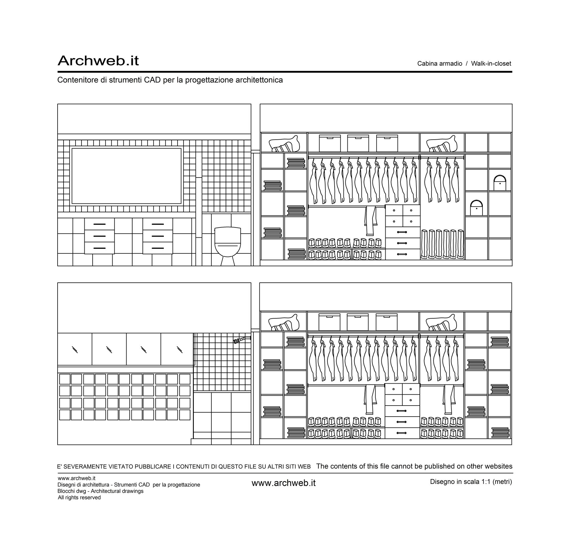 Cabina armadio prospetto 8 dwg