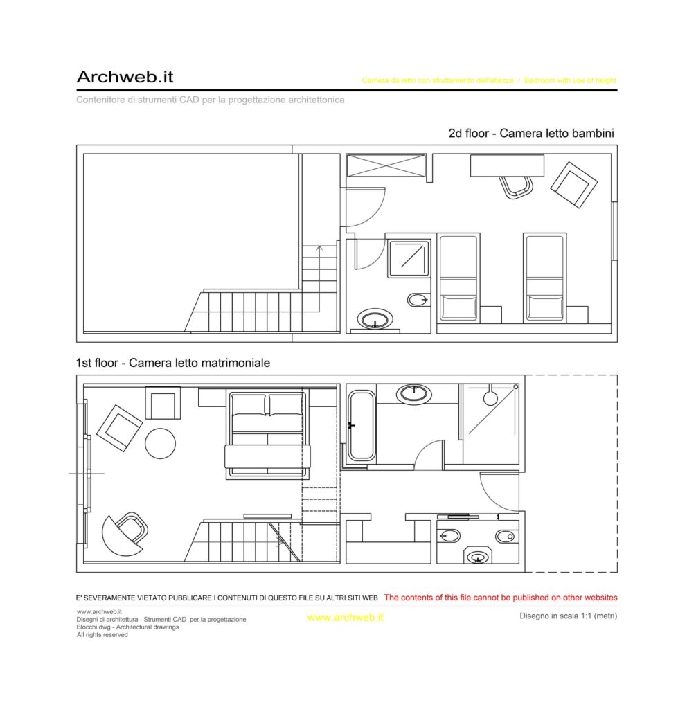 Camera letto aggiuntiva 2B dwg