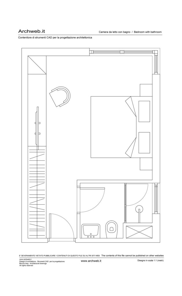 Camera letto bagno 9 dwg