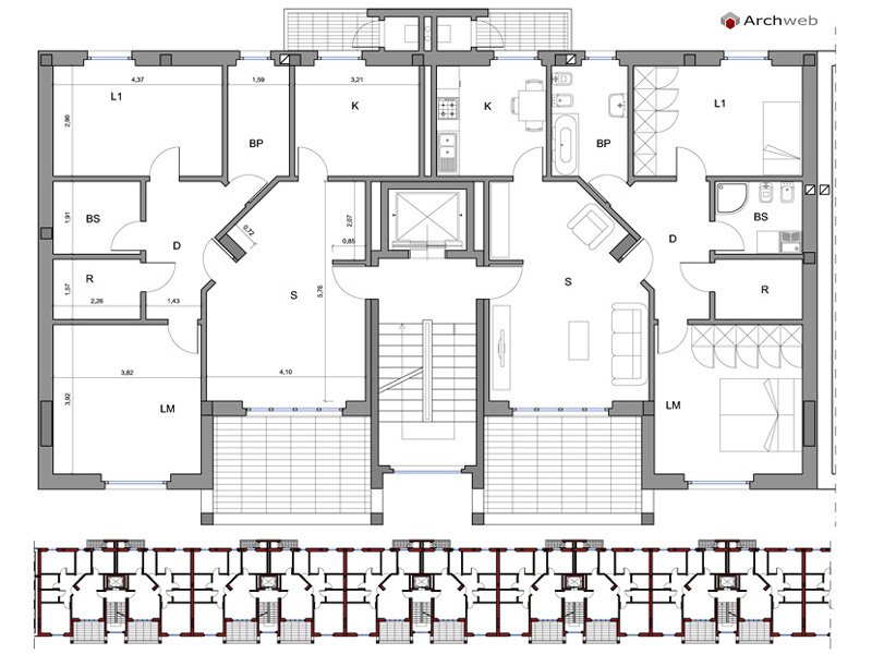 Casa in linea 05 dwg