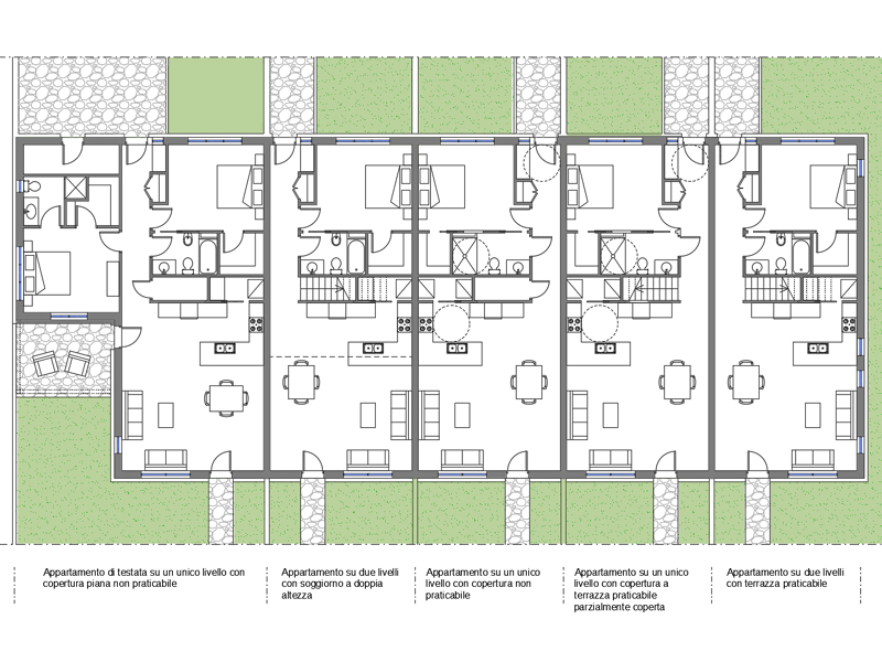 Row houses 1-2 levels dwg