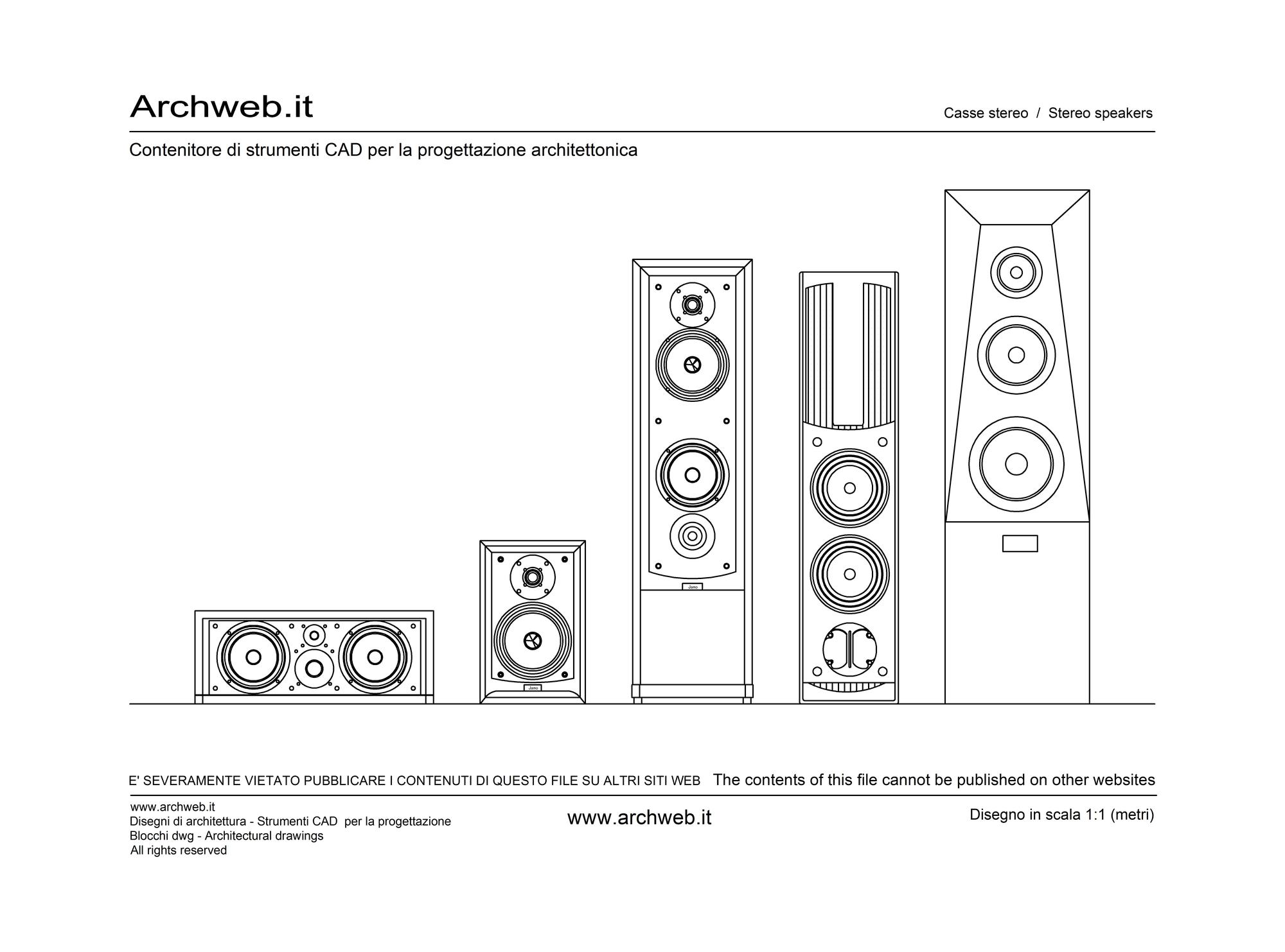 Stereo speakers drawings
