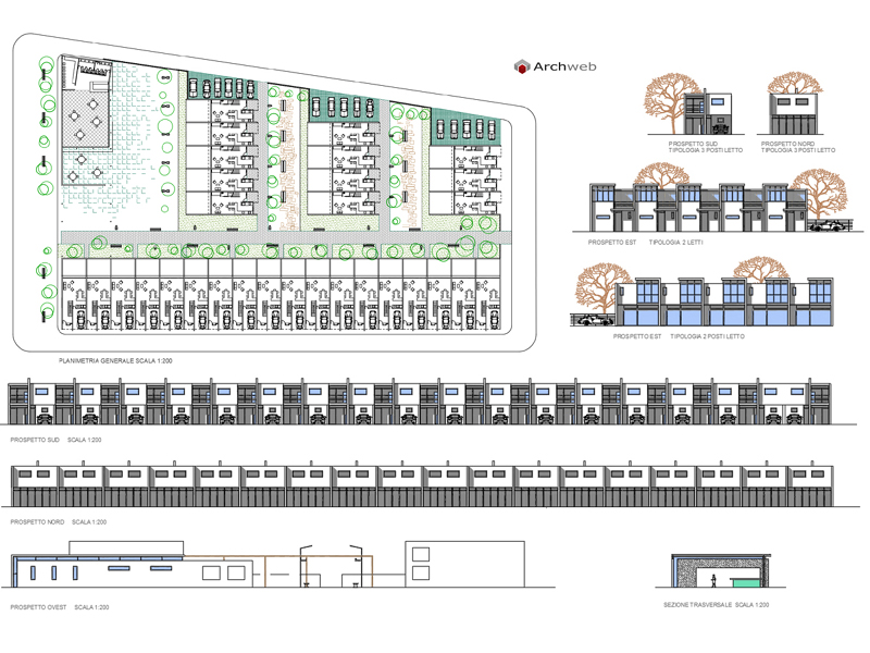 Complesso residenziale a schiera dwg