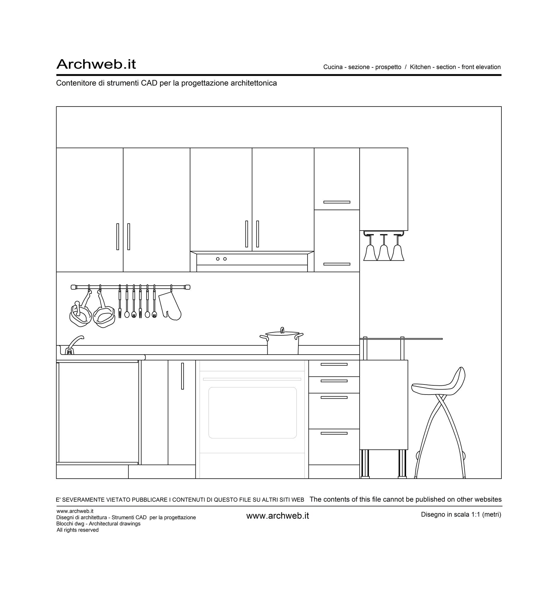 Cucina sezione prospetto 02 dwg