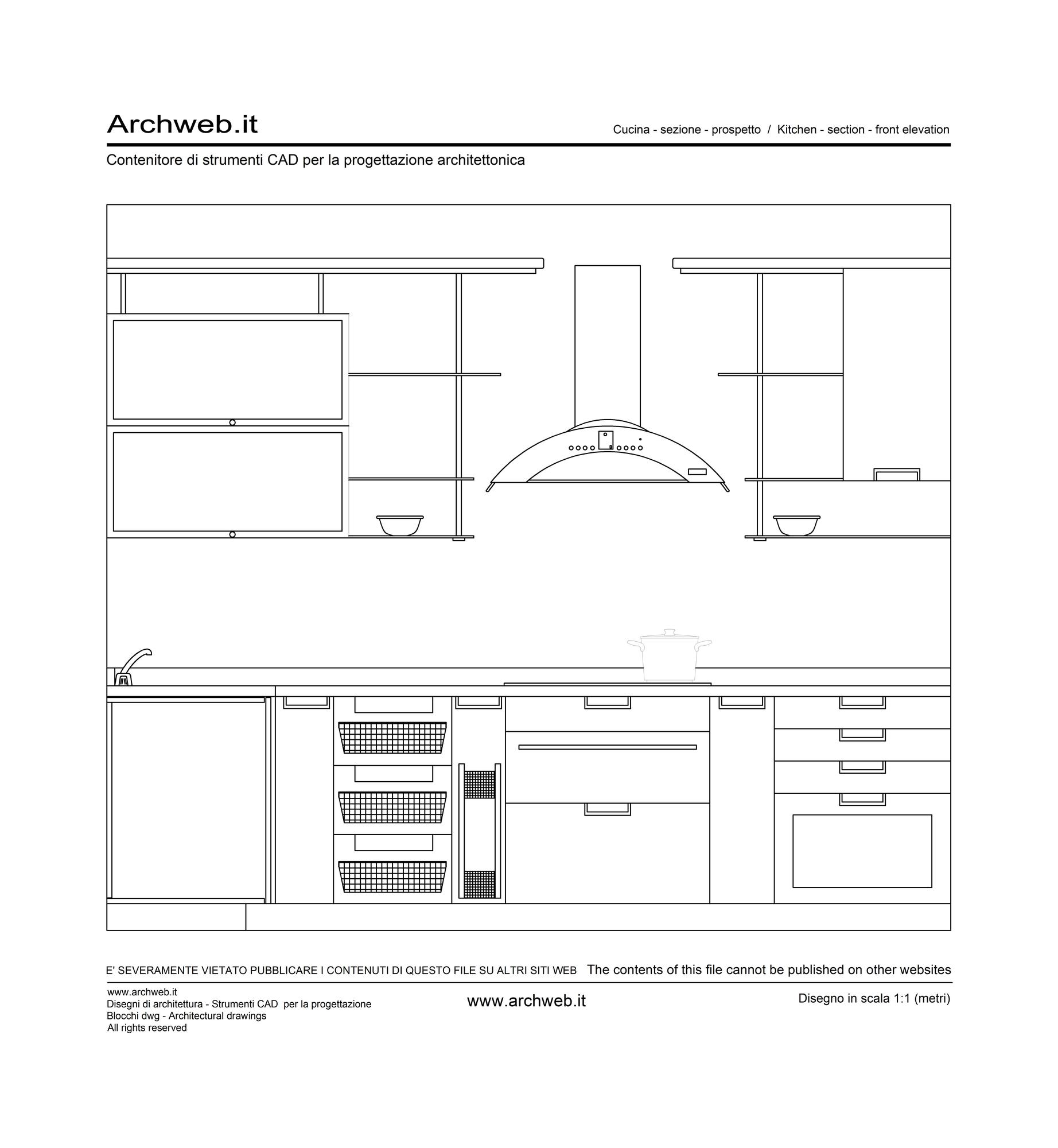 Cucina sezione prospetto 09 dwg