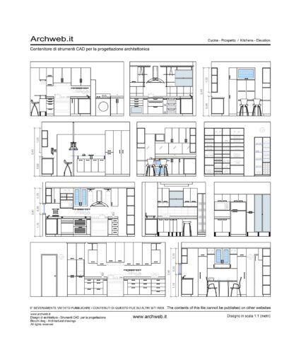 Cucine in prospetto dwg