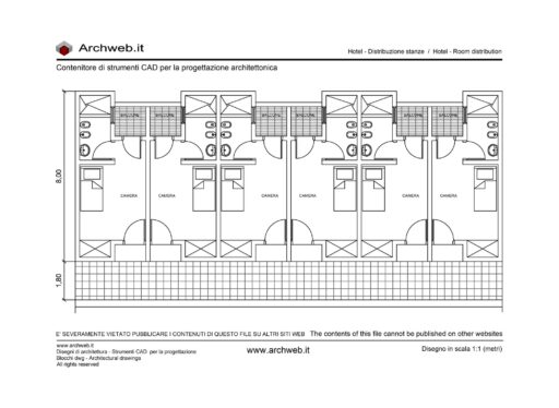 Distribuzione stanze hotel 01 dwg
