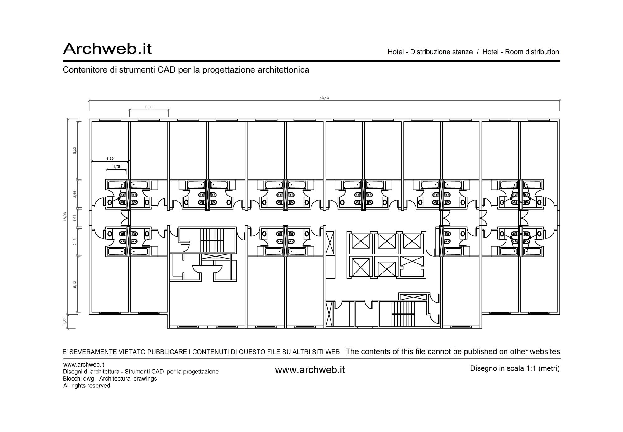Distribuzione stanze hotel 02 dwg