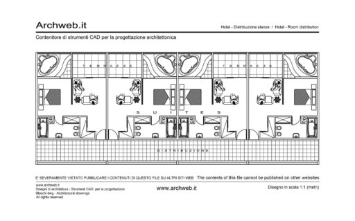 Distribuzione stanze hotel 04 dwg