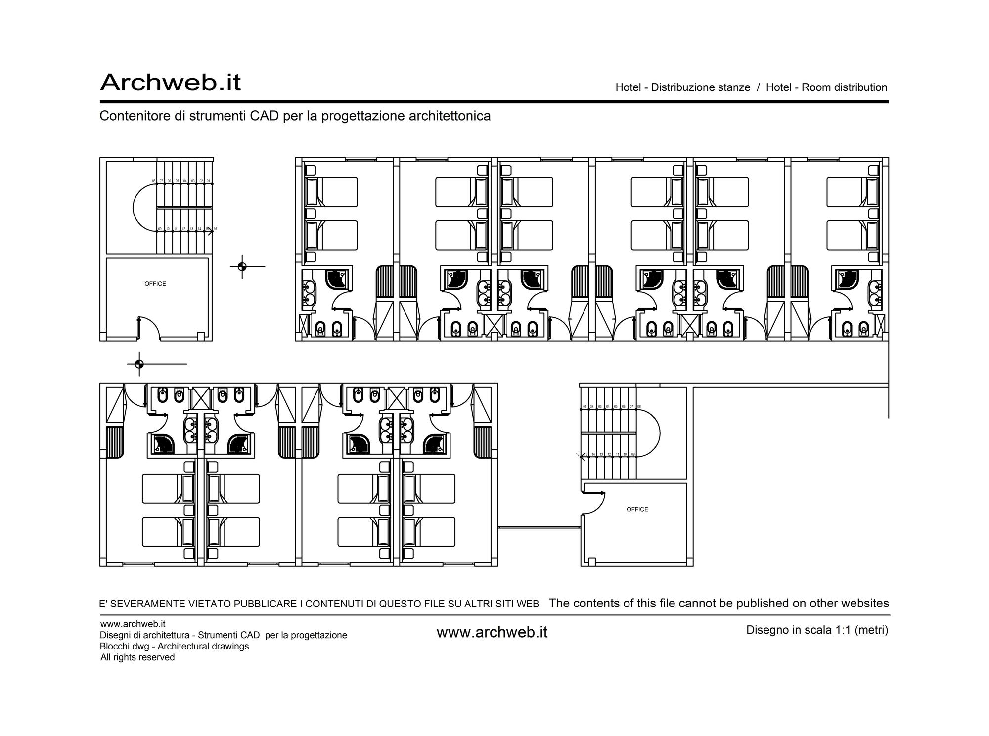Distribuzione stanze hotel 06 dwg