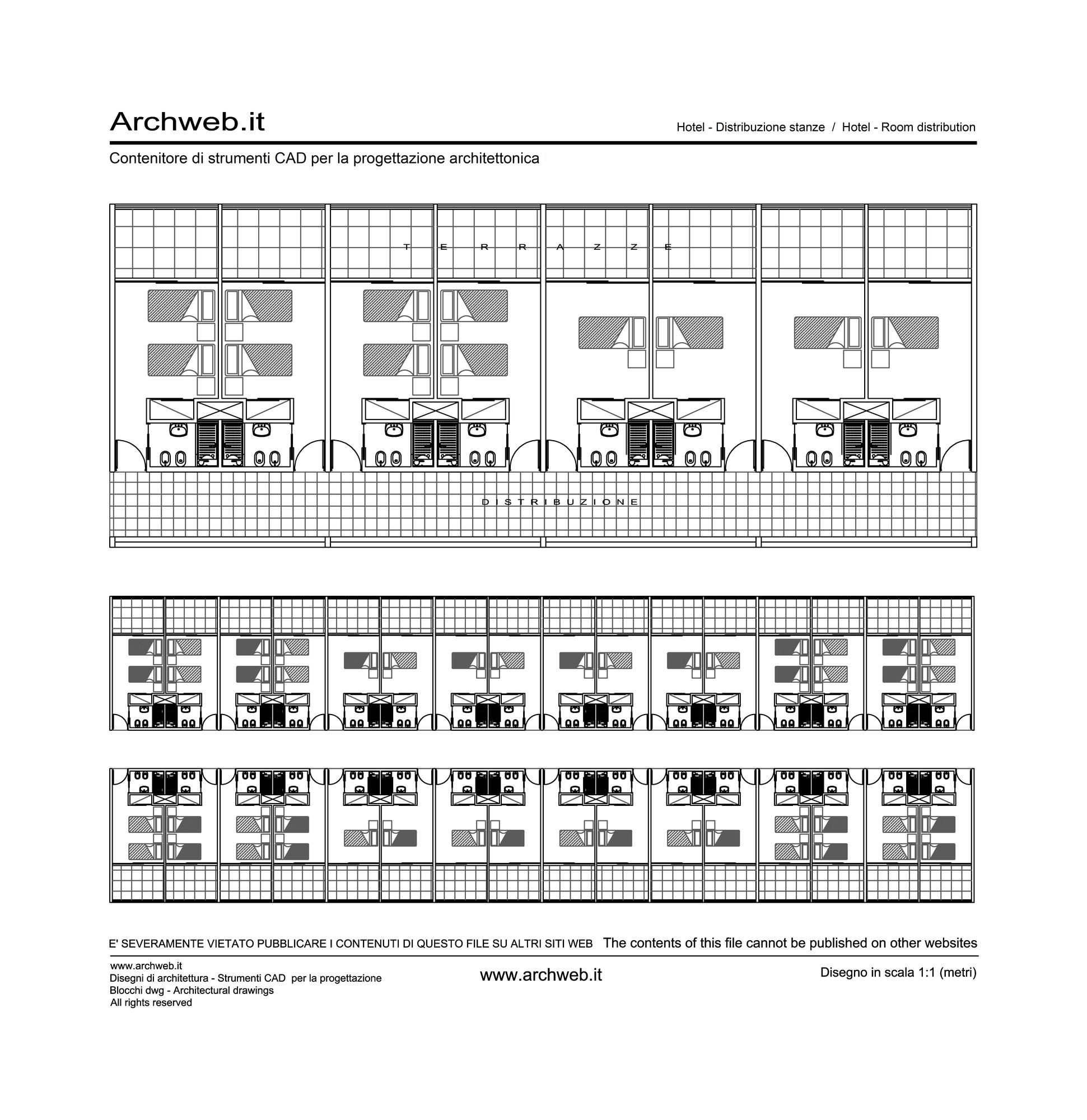 Distribuzione stanze hotel 07 dwg