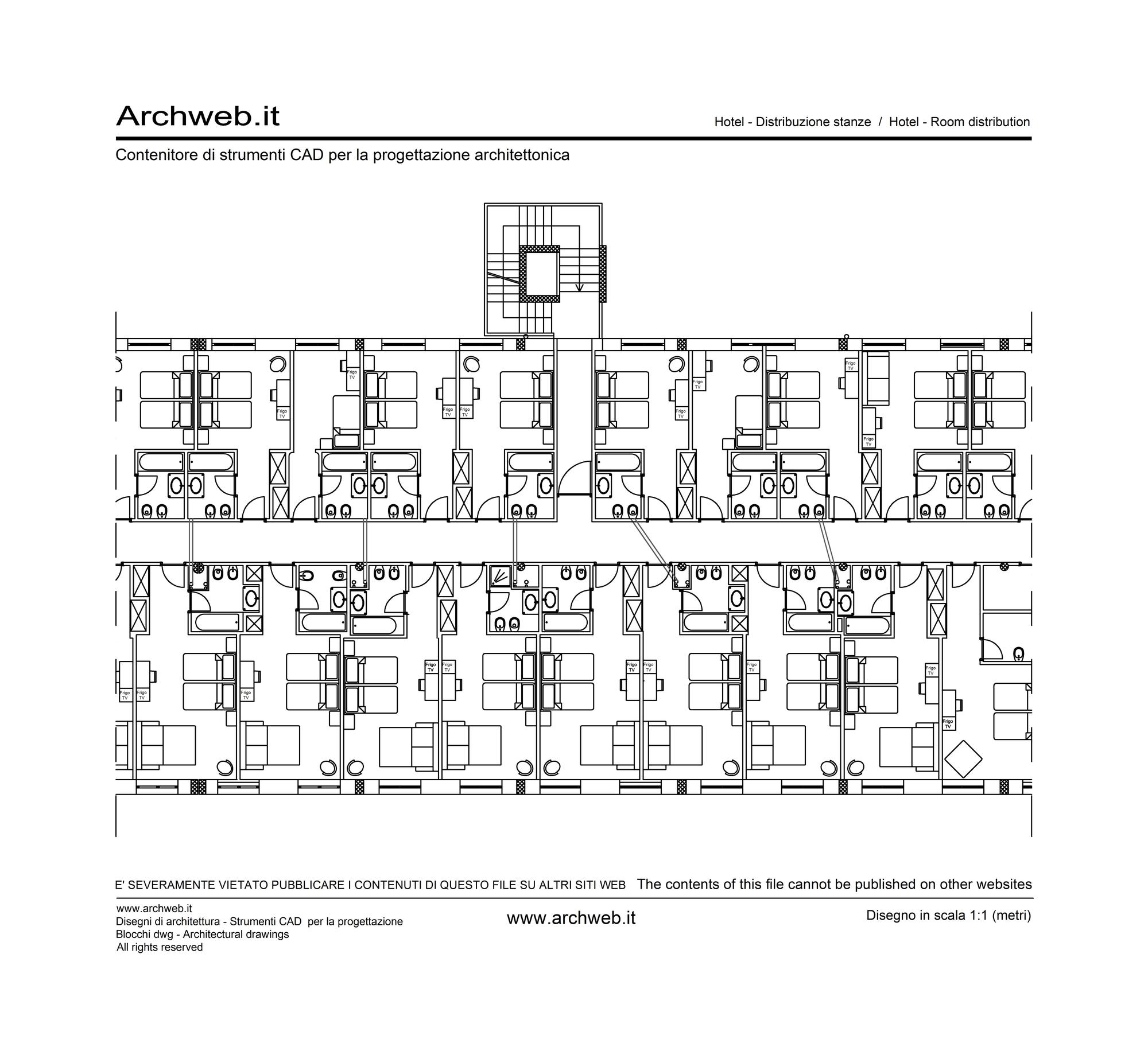 Distribuzione stanze hotel 08 dwg