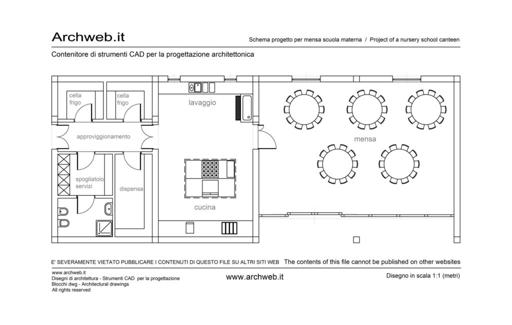 Mensa per scuola materna 02 dwg