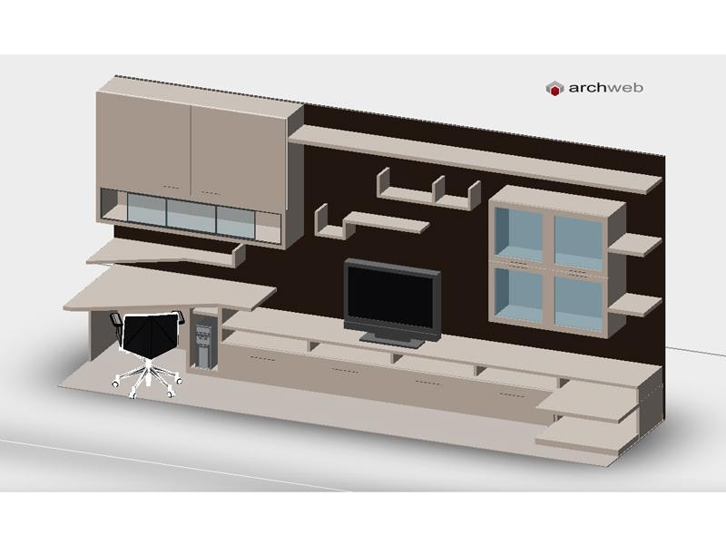 Parete attrezzata 3D 03 dwg