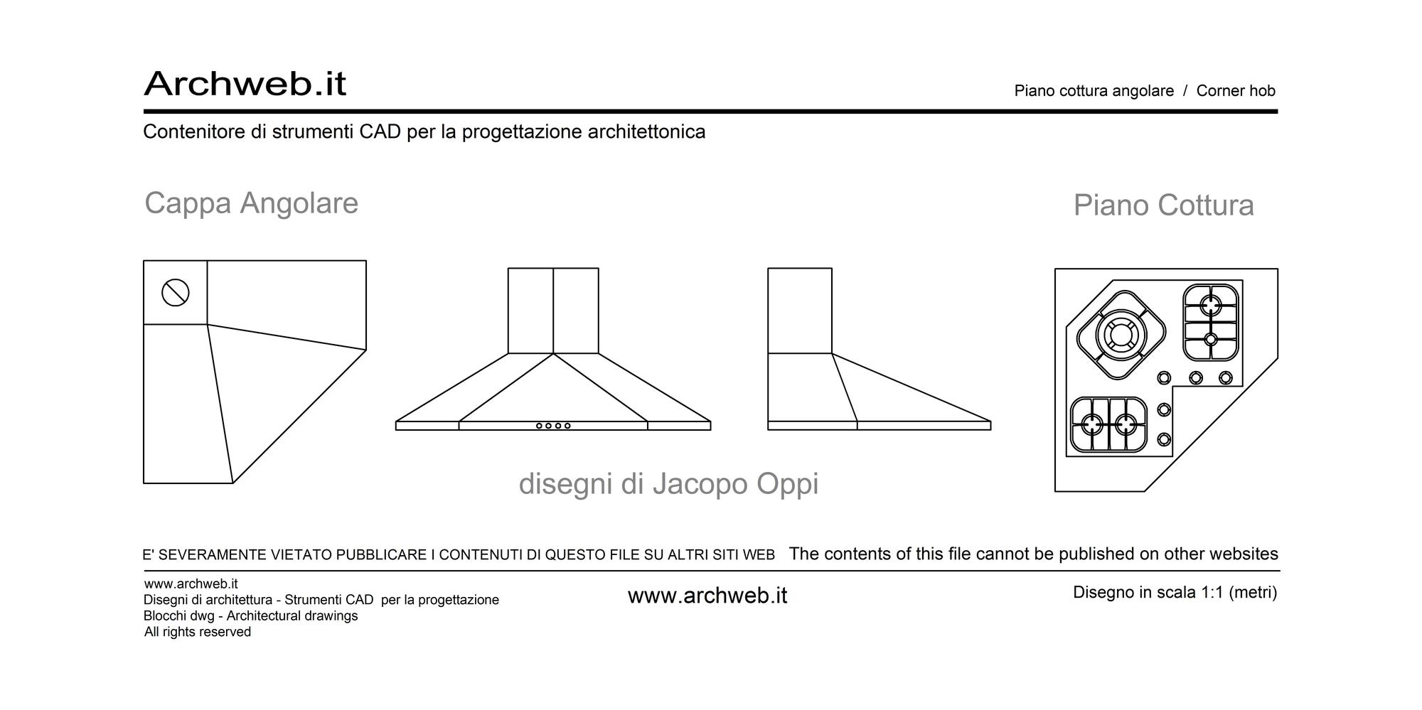 Piano cottura angolare dwg