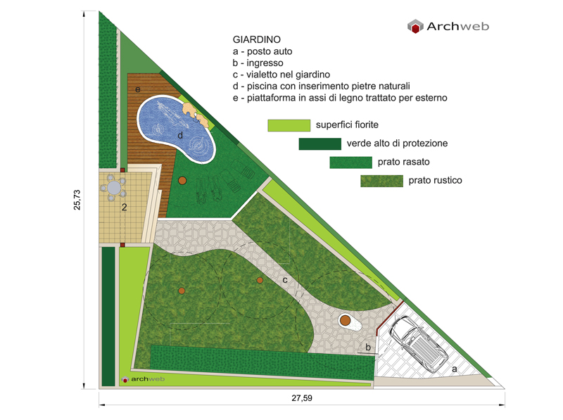 Piscina con giardino 03 dwg