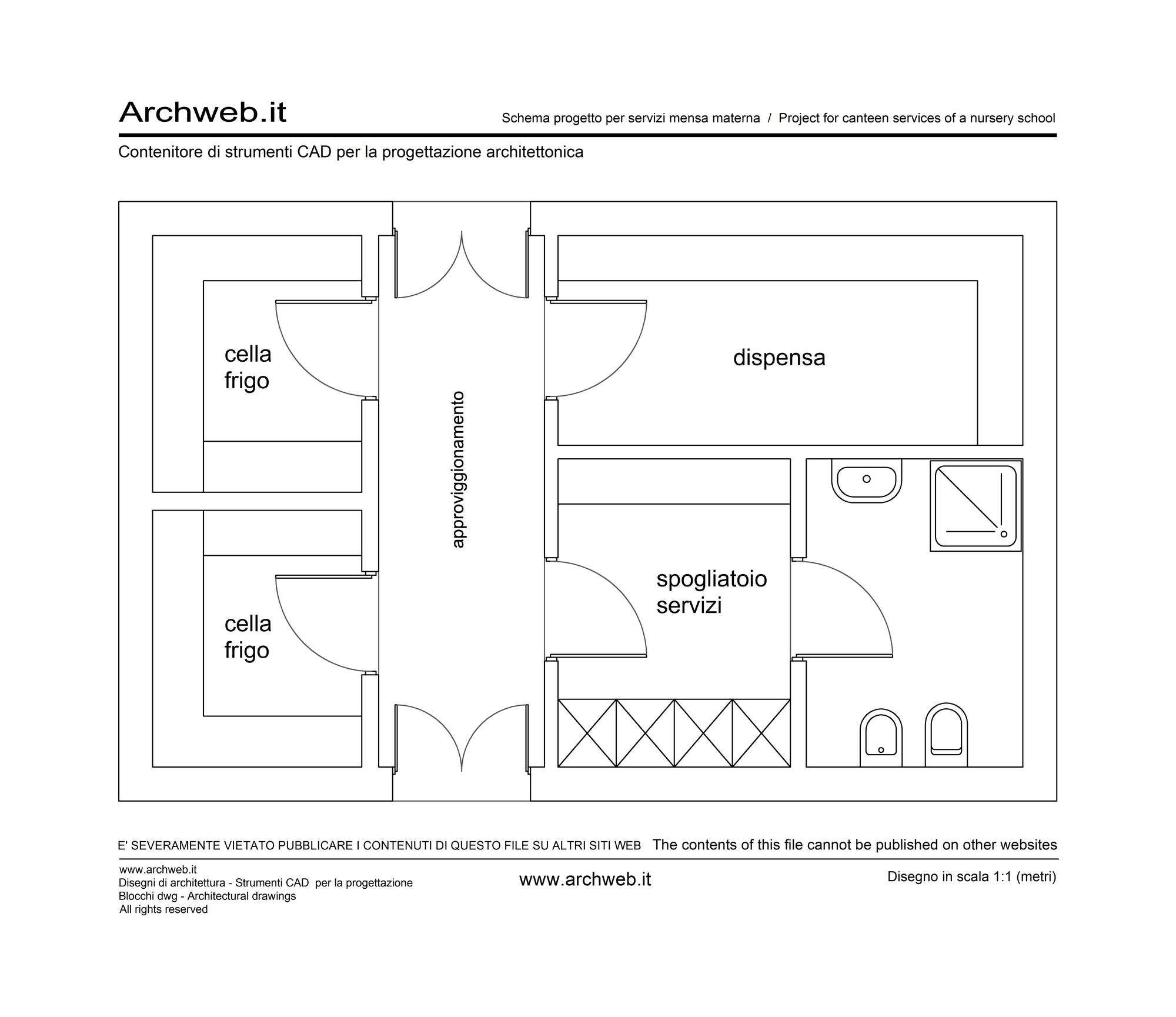 Servizi mensa scuola materna dwg