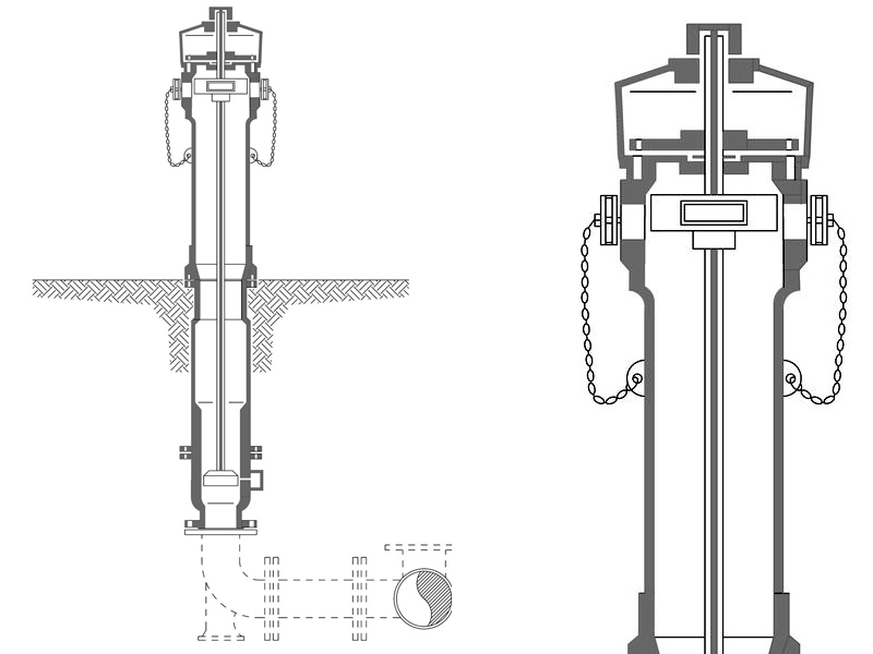 Sezione idrante soprasuolo 2 dwg