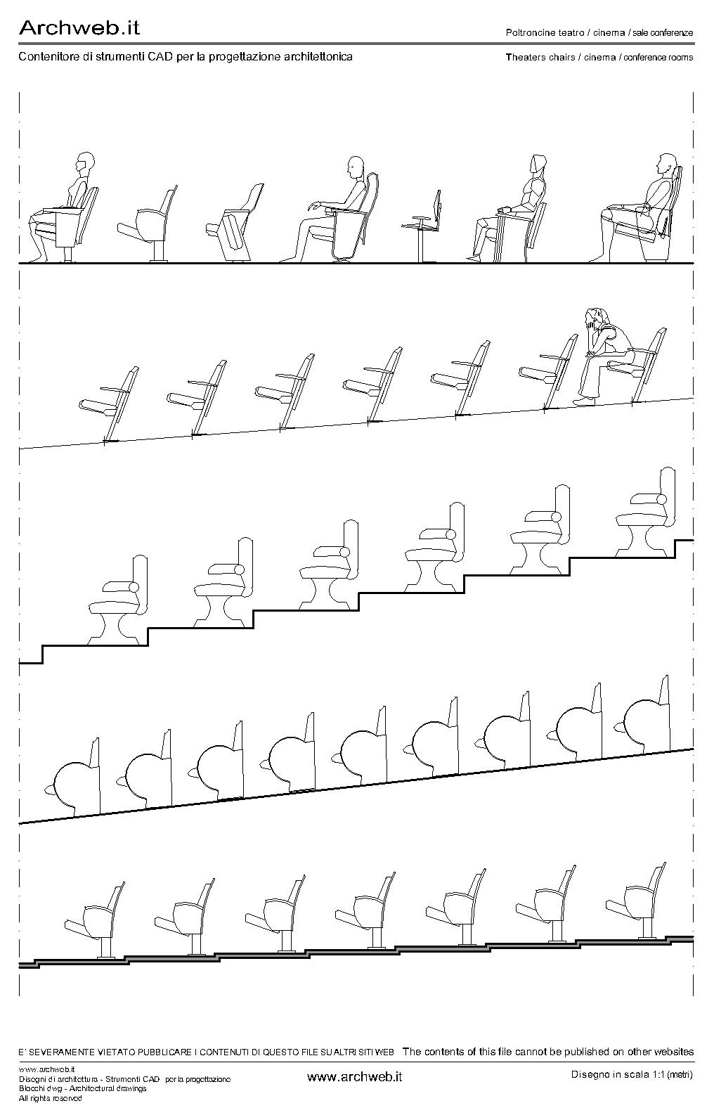 Design of the seating of various conference rooms