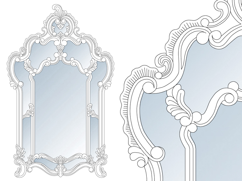 Specchio classico 01 dwg