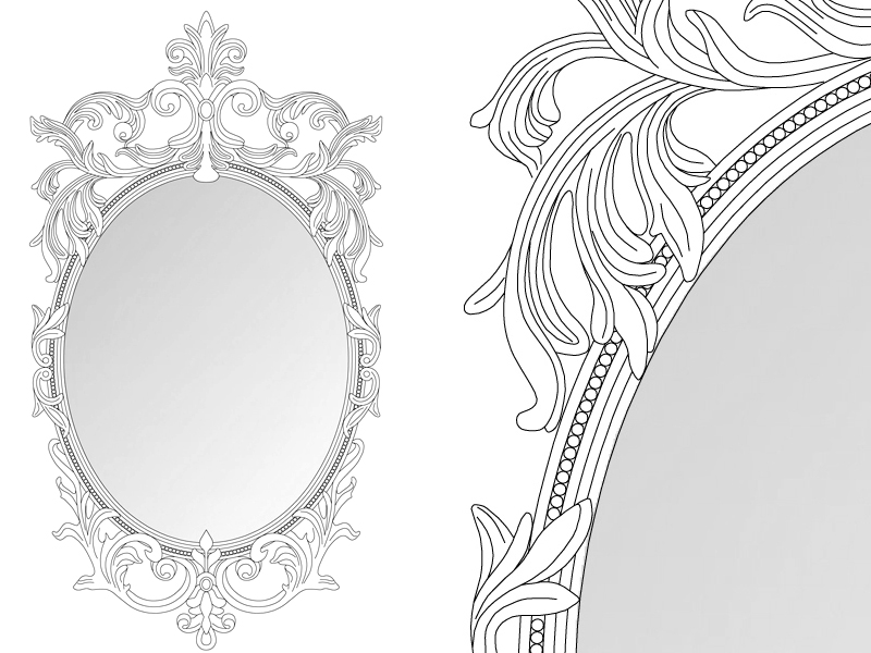 Specchio classico 02 dwg