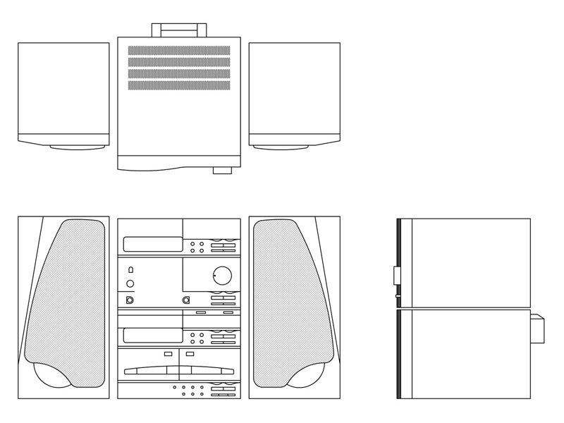 Stereo pianta prospetto 2 dwg