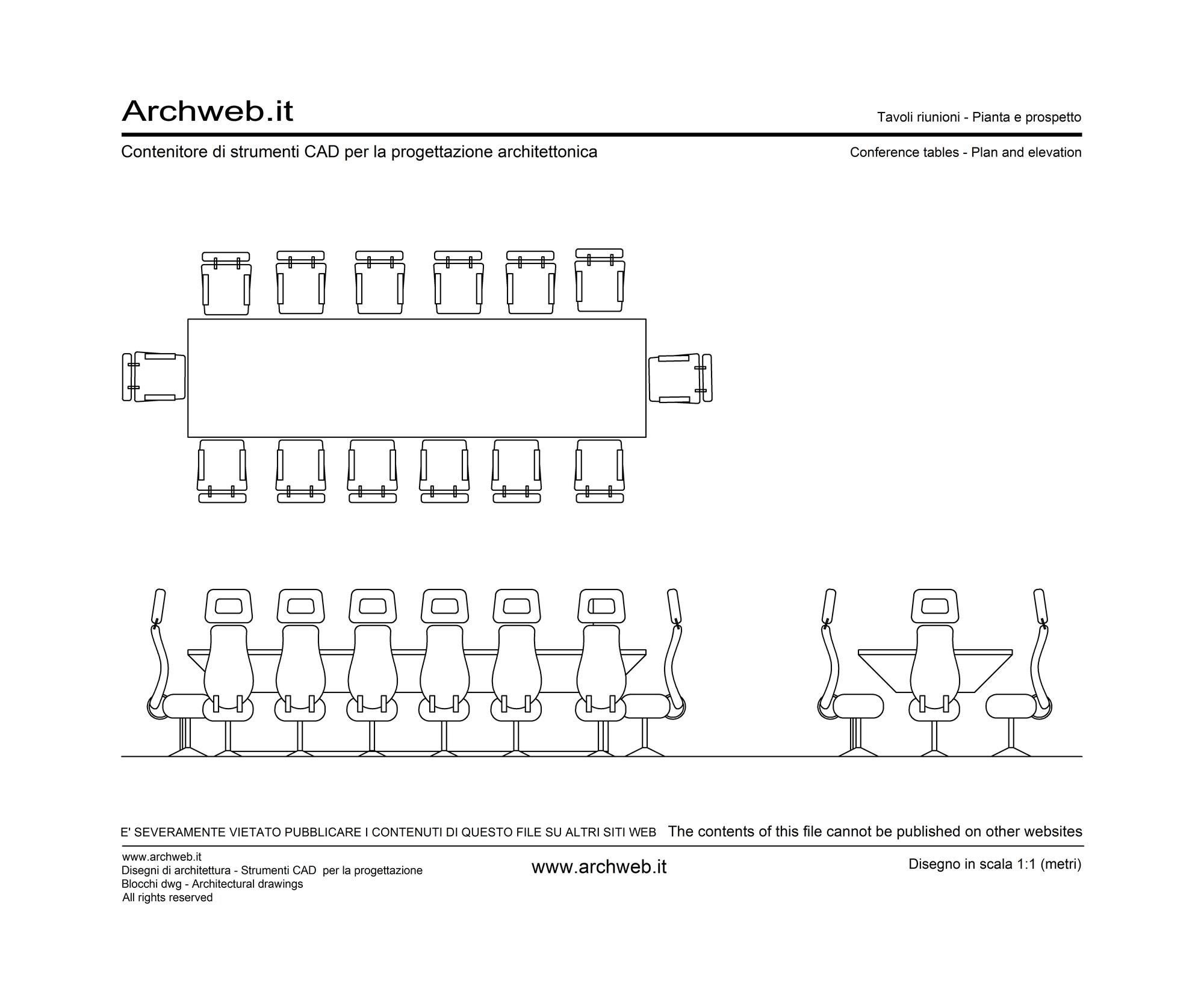 Meeting table 02: plan and elevations dwg Archweb