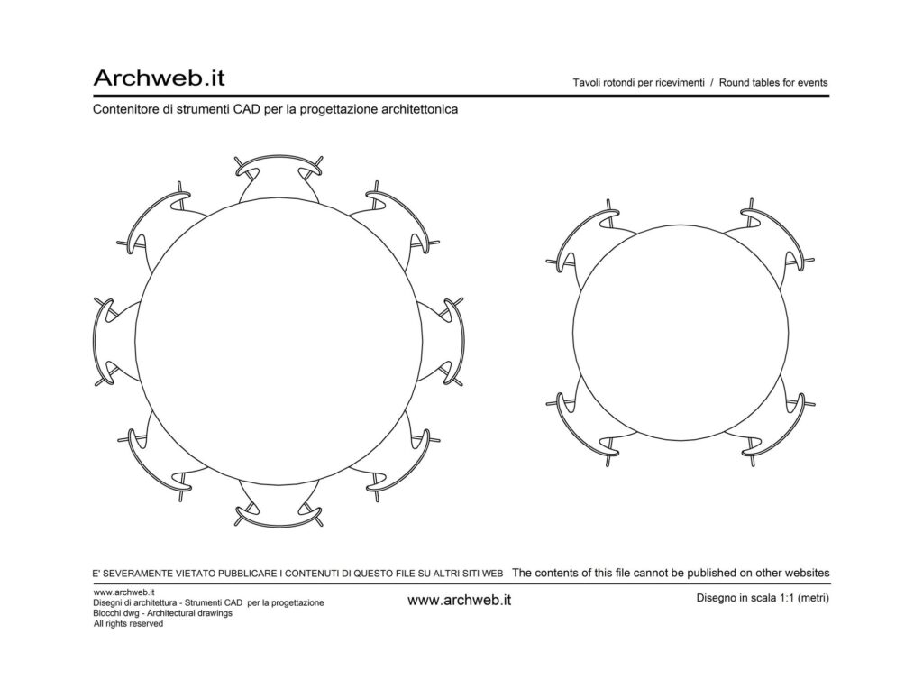 Tavoli per ricevimenti 02 dwg