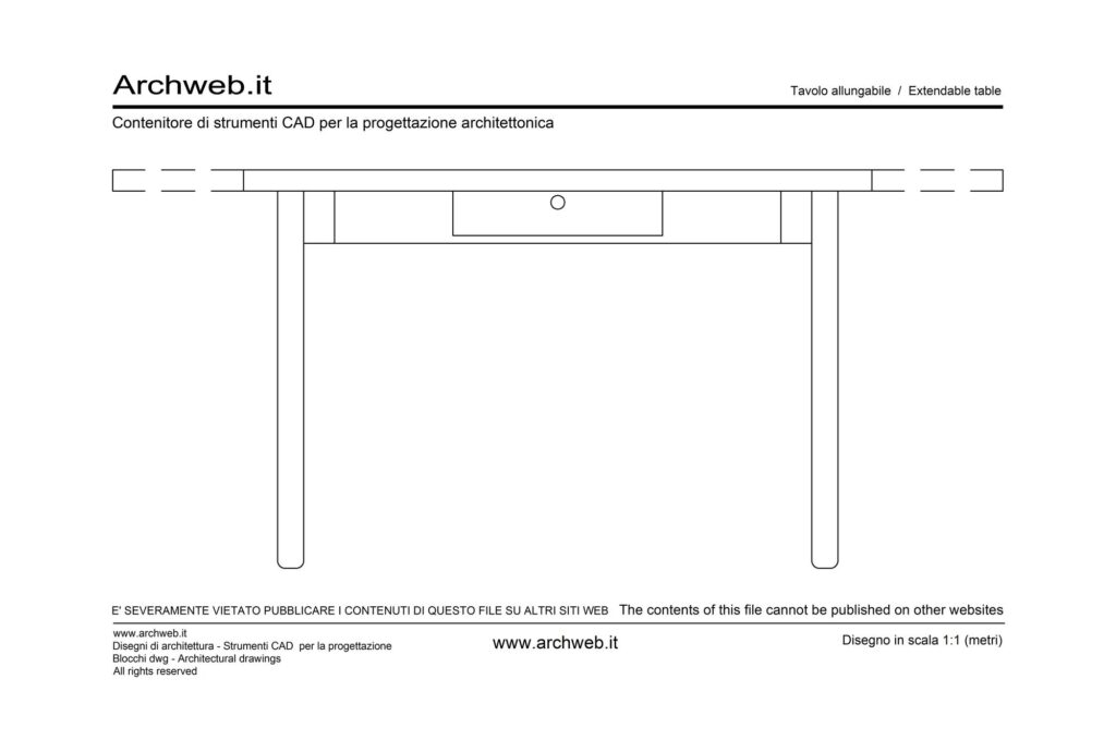 Tavolo allungabile prospetto 01 dwg