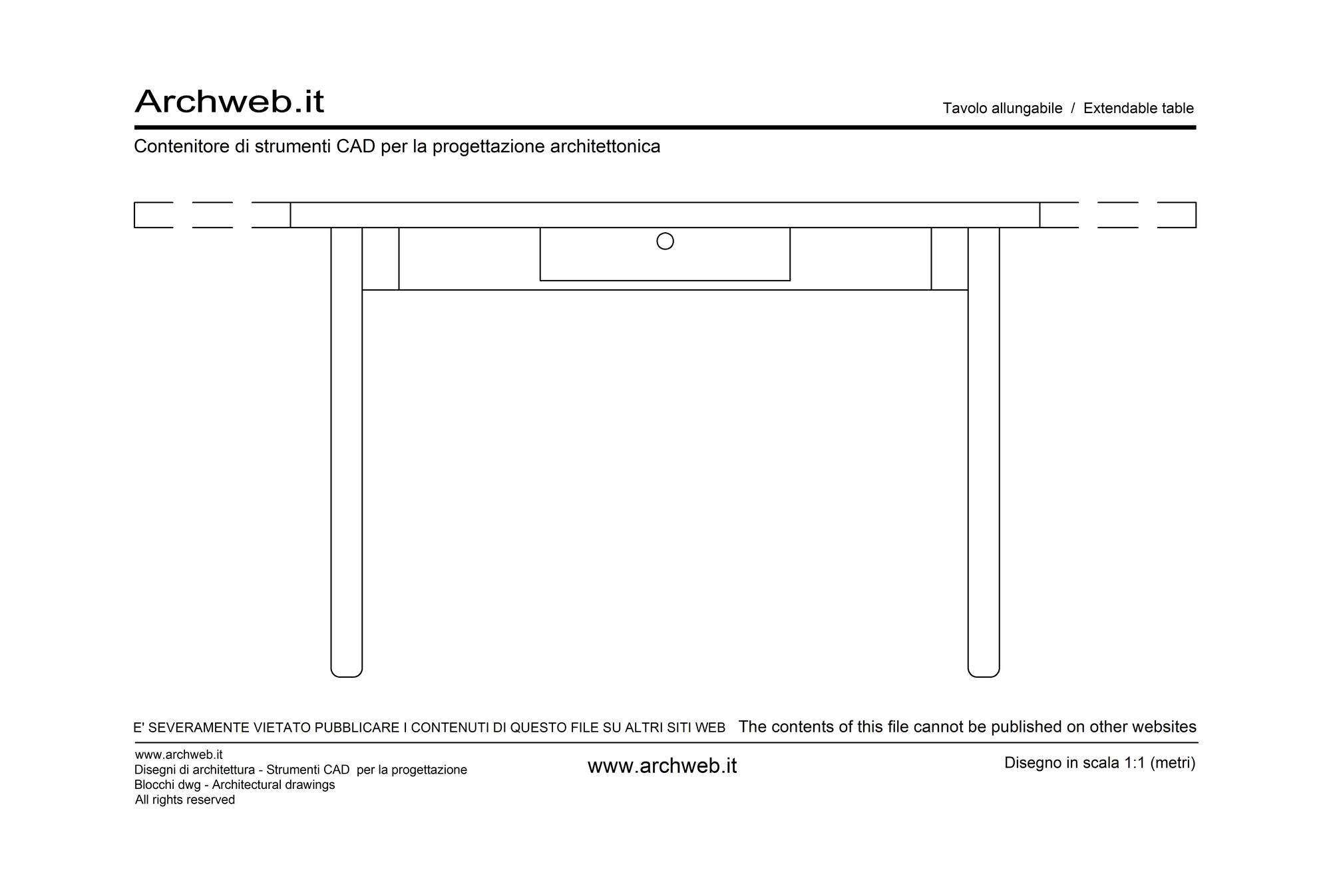 Tavolo allungabile prospetto 01 dwg
