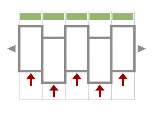 Simbolo grafico delle case a schiera