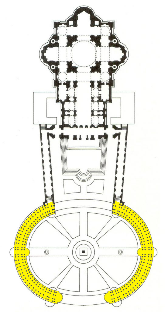 Planimetria piazza San Pietro a Roma