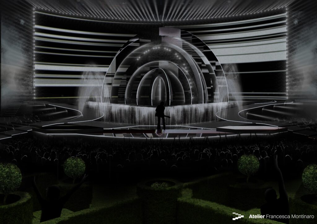 Render del progetto del palco Eurovision 2022