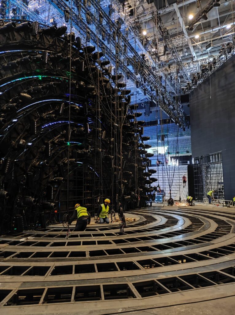 Foto allestimento del palco Eurovision