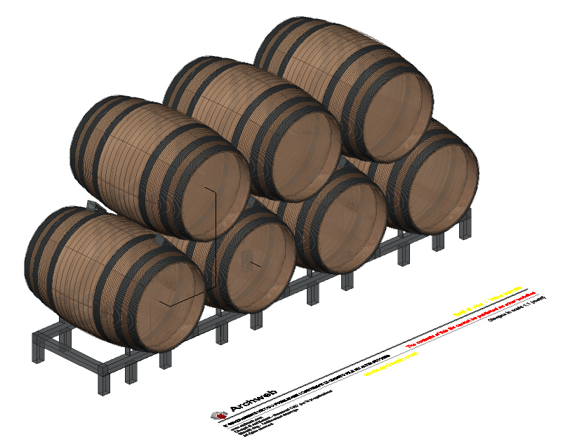 Botti di vino 3D dwg