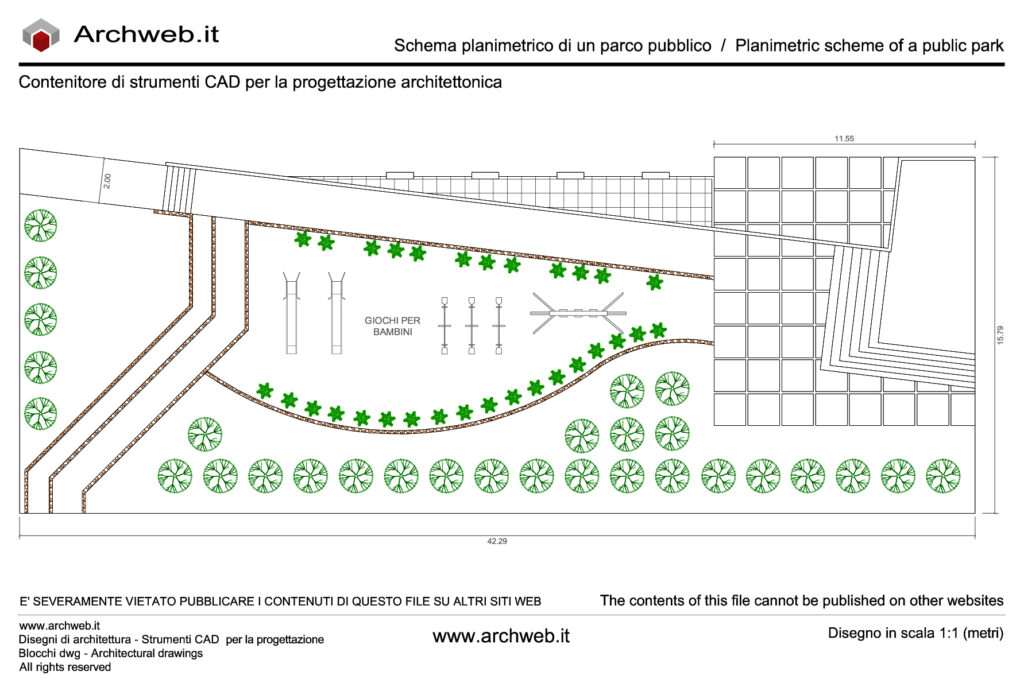 Public park 00. Design scheme dwg - scale 1:100 Archweb