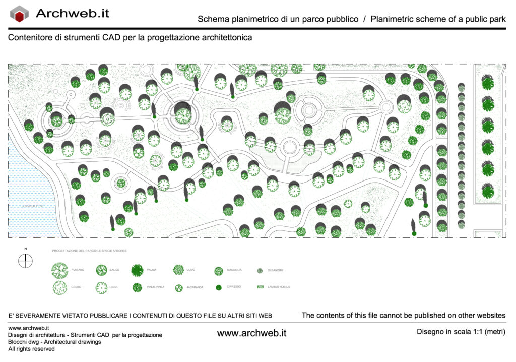 Public park 02. Design scheme dwg - scale 1:100 Archweb