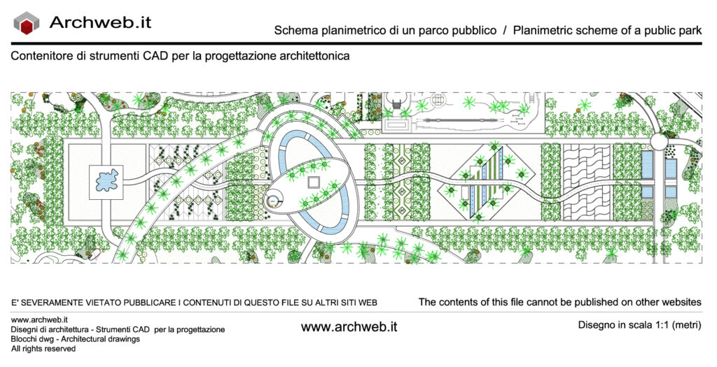 Public park 03. Design scheme dwg - scale 1:100 Archweb