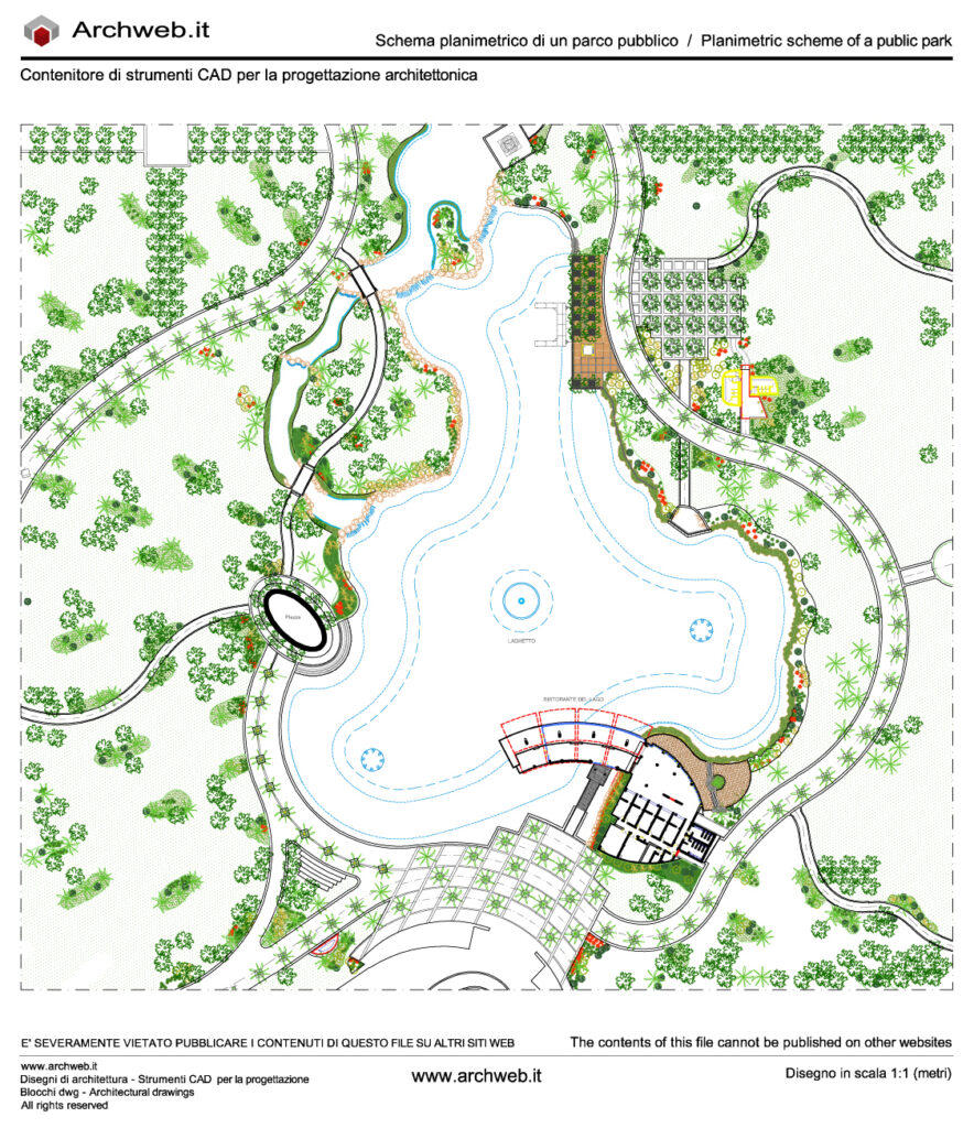 Public park 04. Design scheme dwg - scale 1:100 Archweb