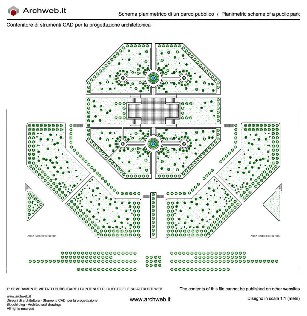 Public park 05. Design scheme dwg - scale 1:100 Archweb