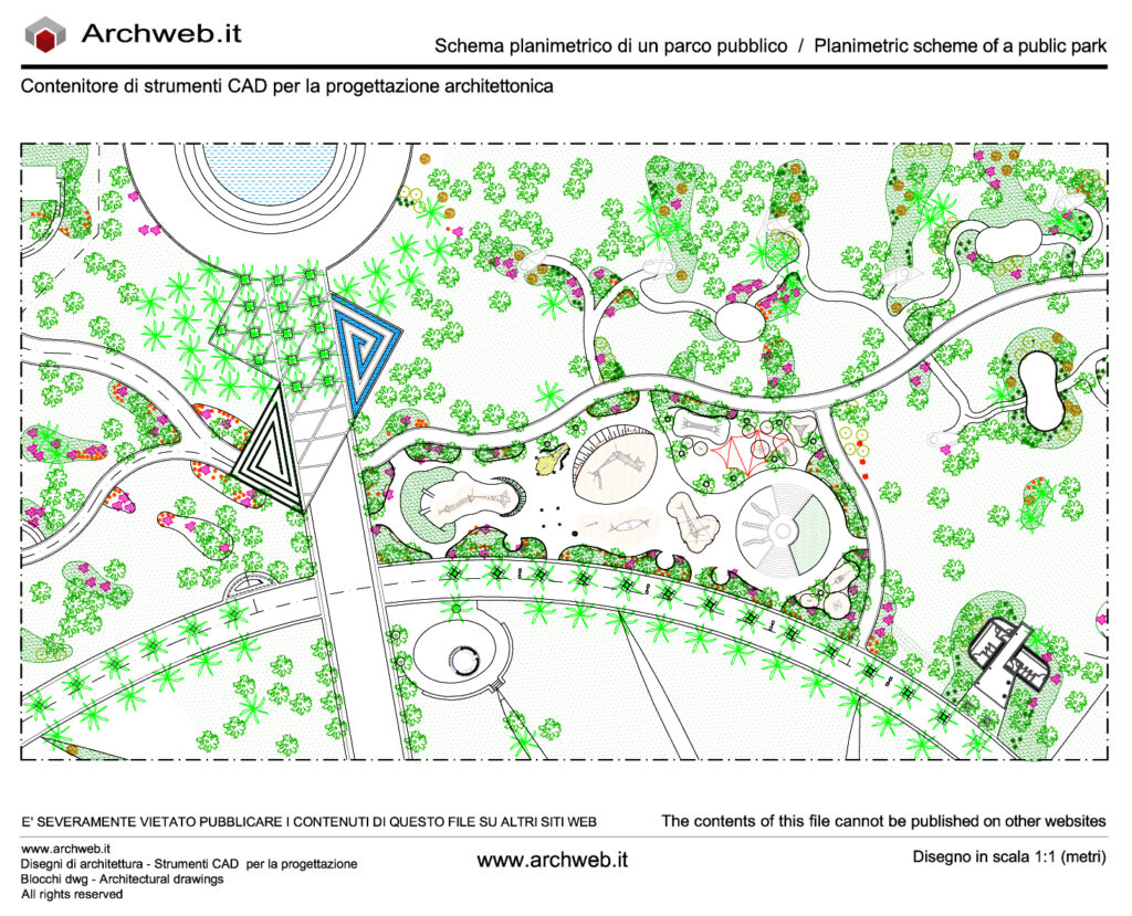 Public park 08. Design scheme dwg - scale 1:100 Archweb