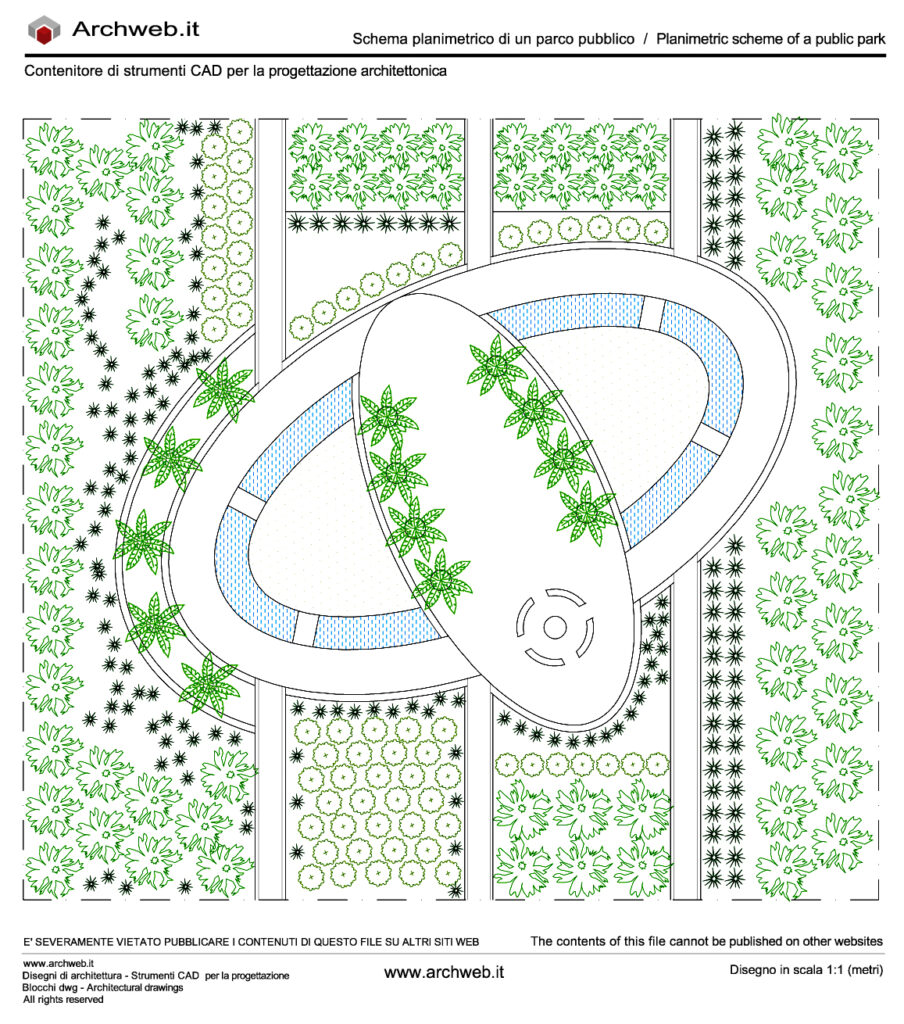 Public park 09. Design scheme dwg - scale 1:100 Archweb