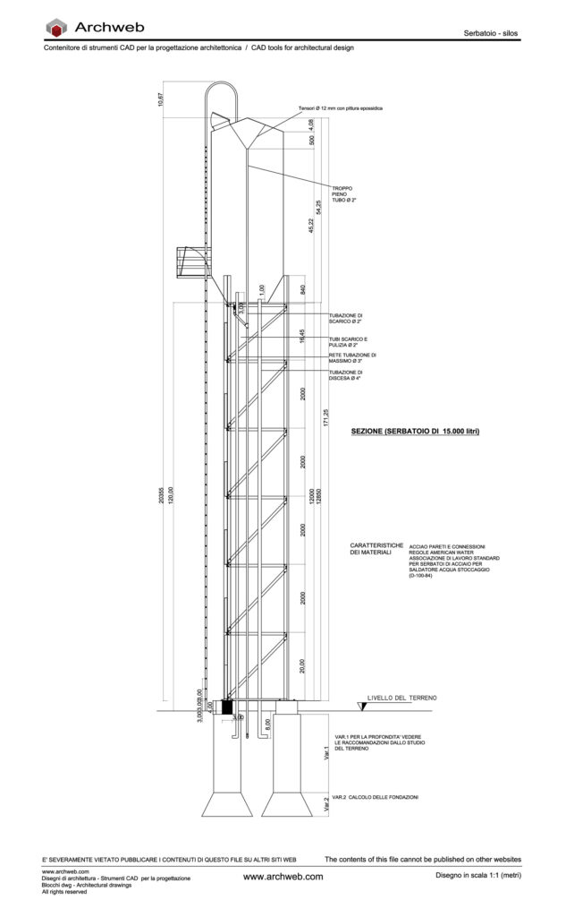 Serbatoio silos (sezione) dwg