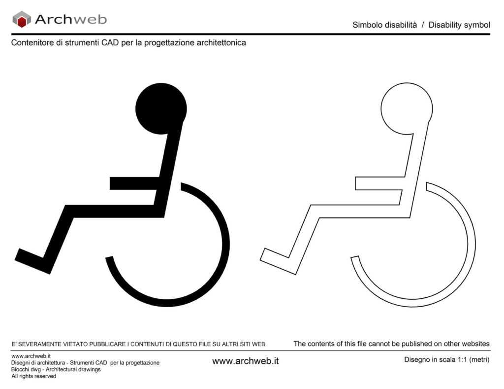 Simbolo disabilità H dwg