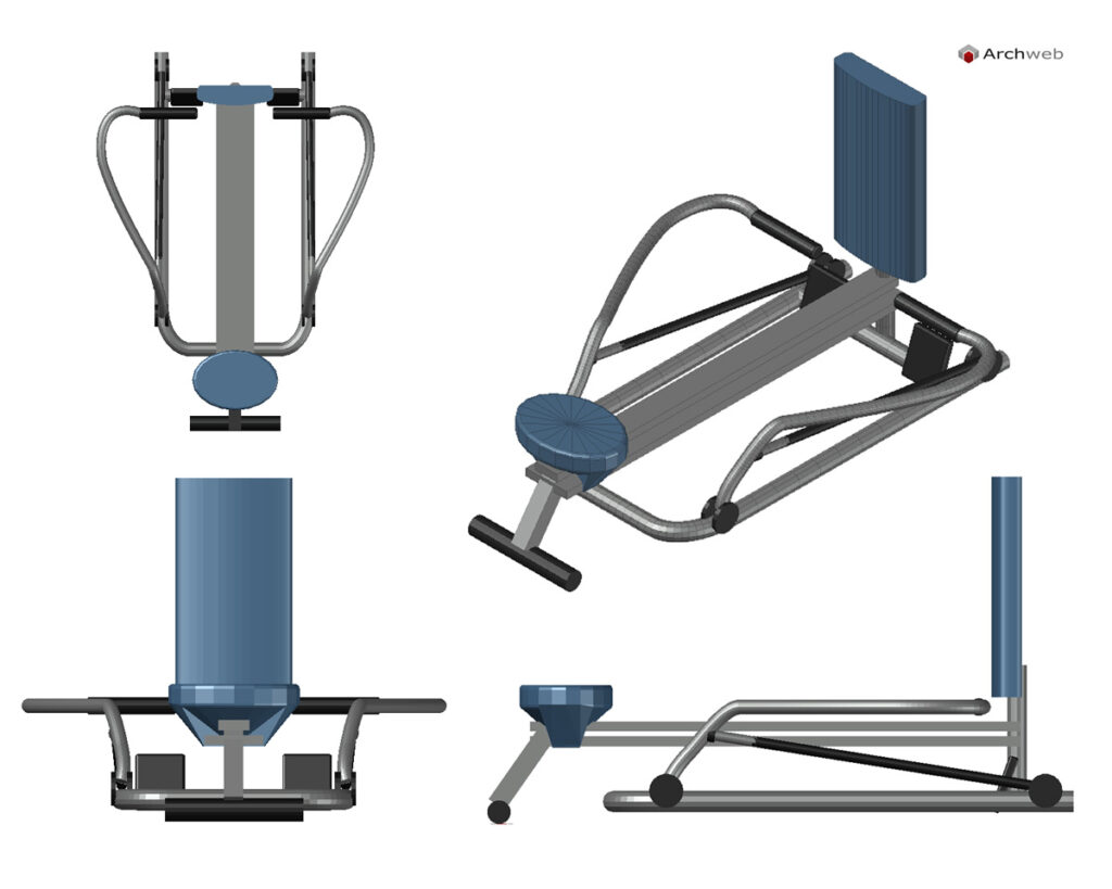 Rowing machine dwg 3d